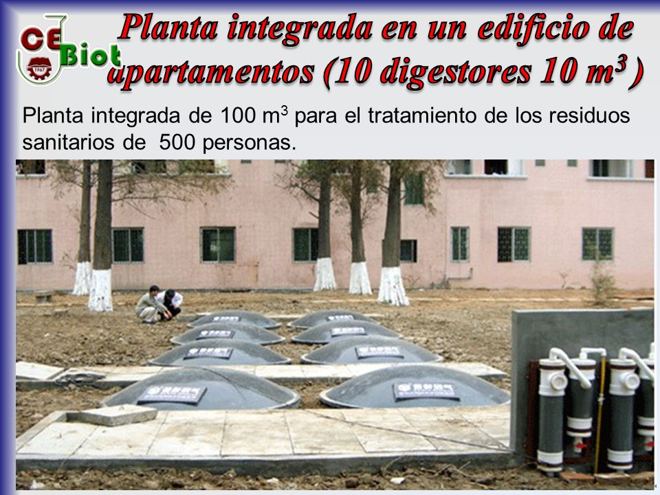 Planta integrada en un edificio de apartamentos (10 digestores 10 m3 )