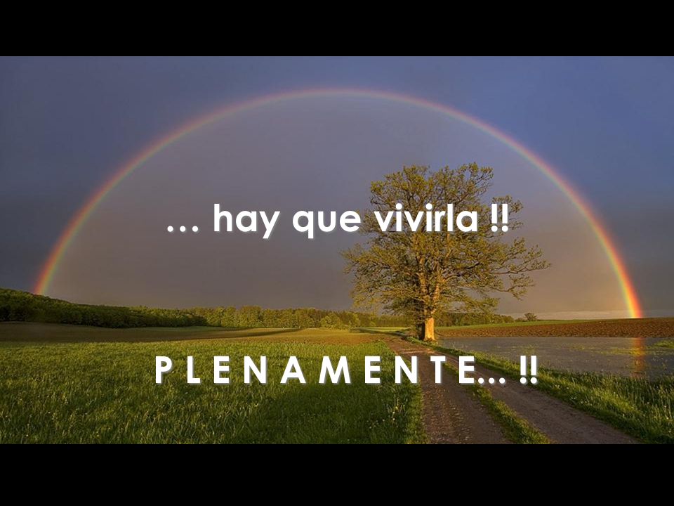 … hay que vivirla !! P L E N A M E N T E... !!