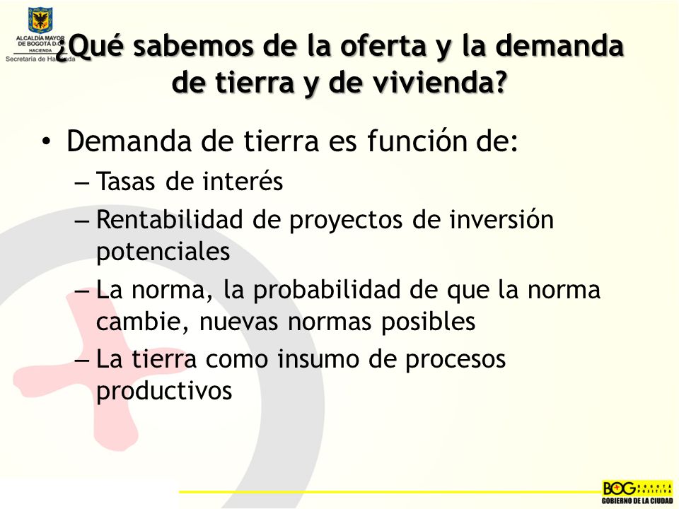 ¿Qué sabemos de la oferta y la demanda de tierra y de vivienda
