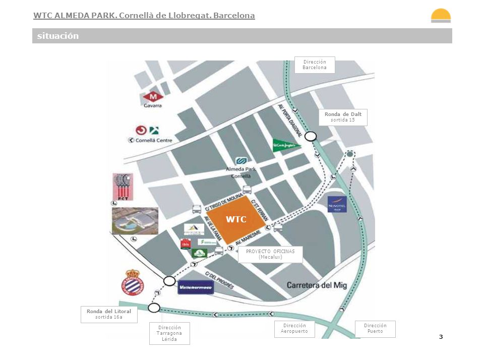 situación WTC WTC ALMEDA PARK. Cornellà de Llobregat. Barcelona