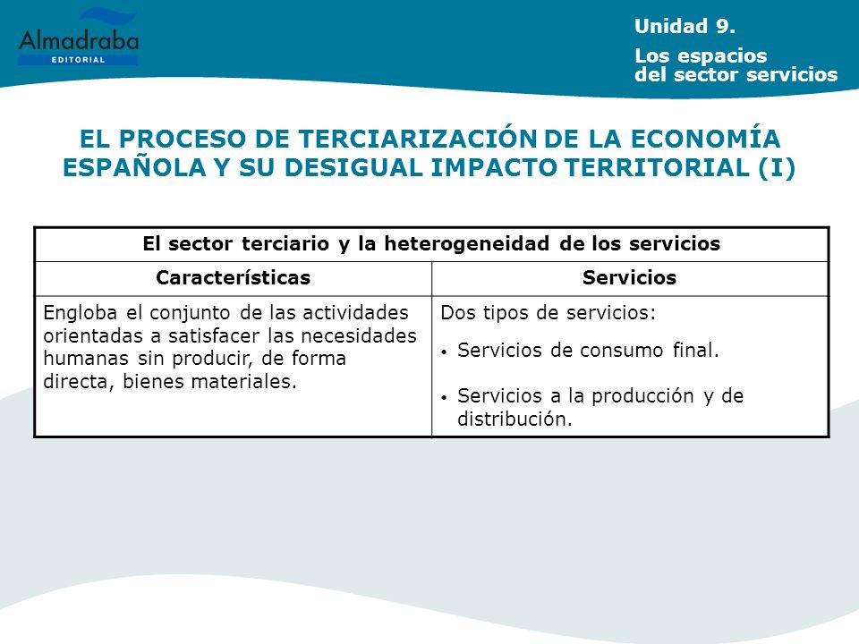 El sector terciario y la heterogeneidad de los servicios