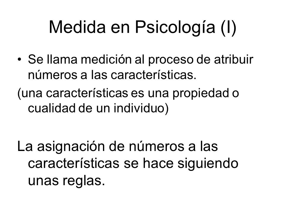 Medida en Psicología (I)