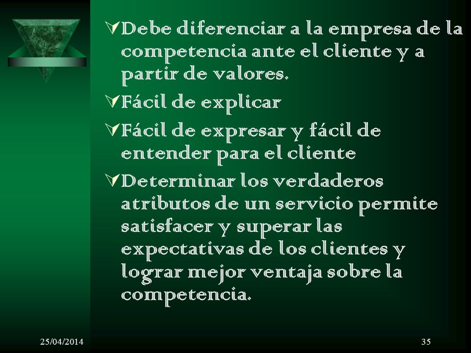 Fácil de expresar y fácil de entender para el cliente