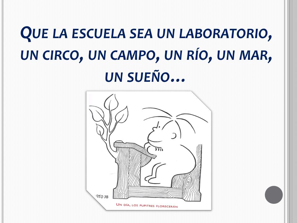 Que la escuela sea un laboratorio, un circo, un campo, un río, un mar, un sueño…