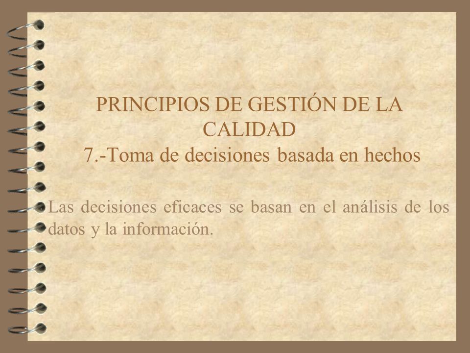 PRINCIPIOS DE GESTIÓN DE LA CALIDAD 7