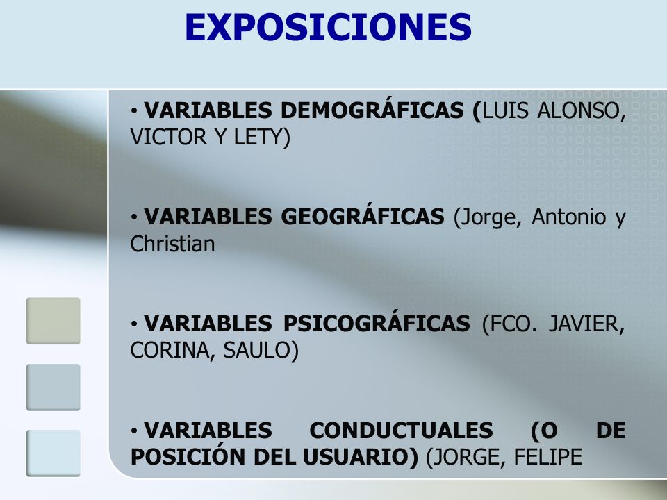 EXPOSICIONES VARIABLES DEMOGRÁFICAS (LUIS ALONSO, VICTOR Y LETY)