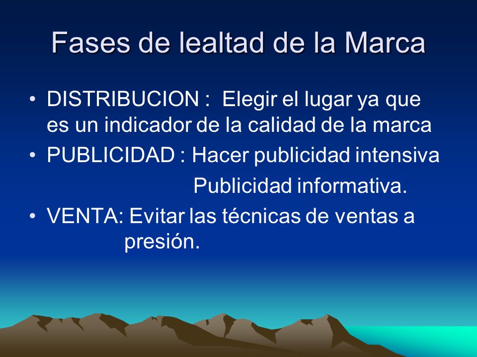 Fases de lealtad de la Marca