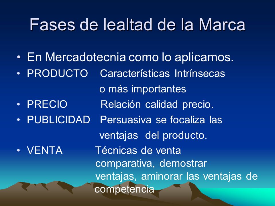 Fases de lealtad de la Marca