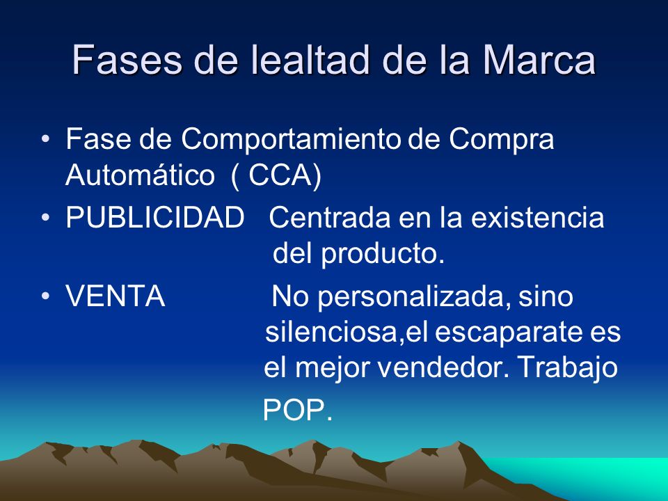 Fases de lealtad de la Marca