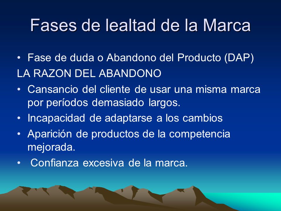 Fases de lealtad de la Marca