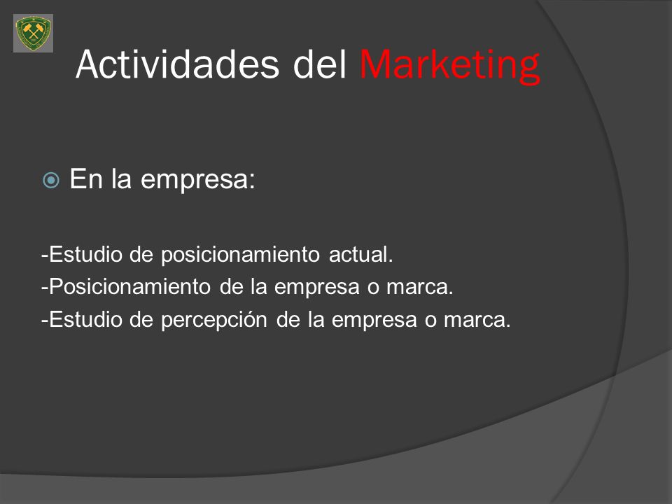 Actividades del Marketing