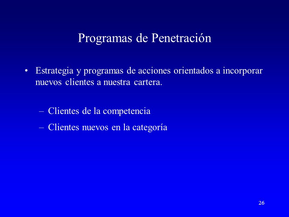 Programas de Penetración