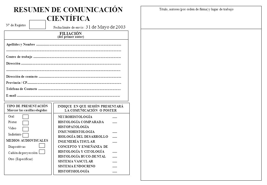 RESUMEN DE COMUNICACIÓN CIENTÍFICA
