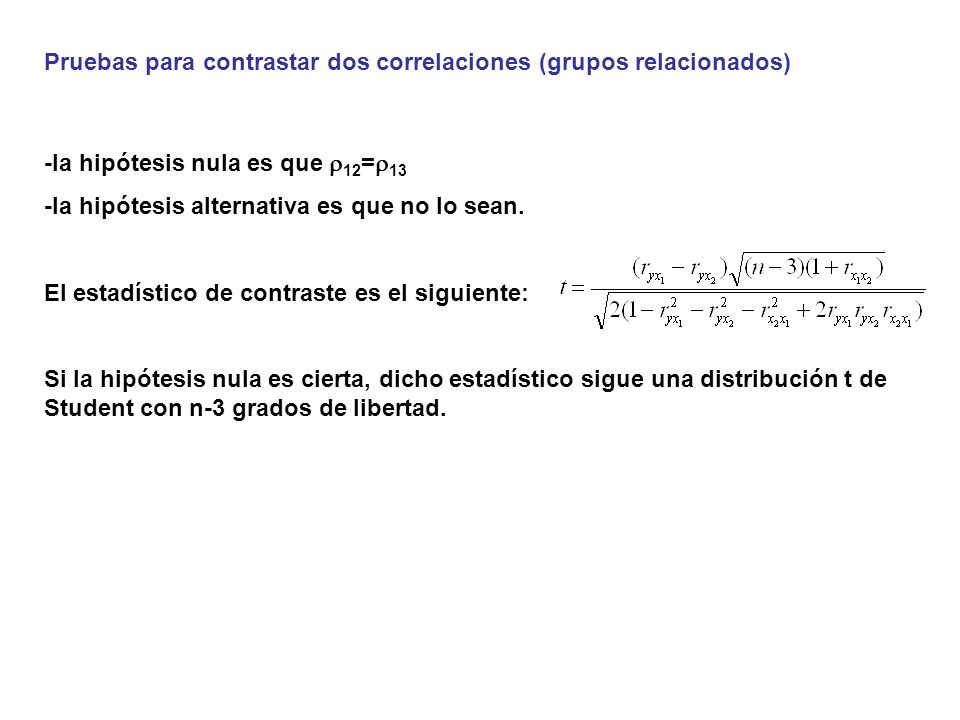 Pruebas para contrastar dos correlaciones (grupos relacionados)