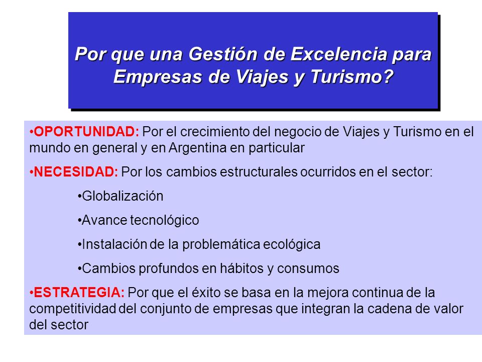 Por que una Gestión de Excelencia para Empresas de Viajes y Turismo