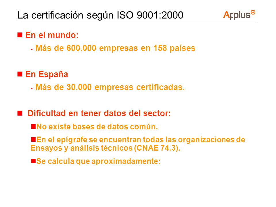 La certificación según ISO 9001:2000