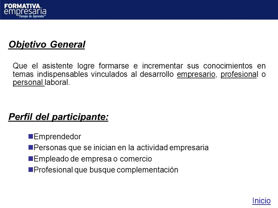 Perfil del participante: