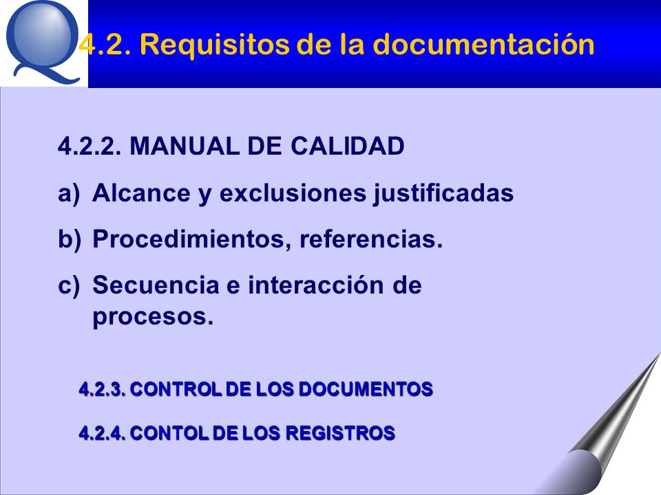 4.2. Requisitos de la documentación