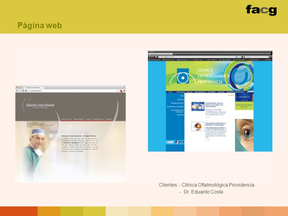 Página web Clientes: - Clínica Oftalmológica Providencia - Dr. Eduardo Costa