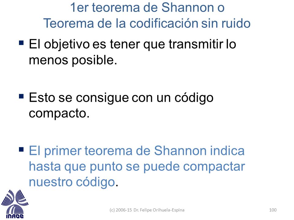 1er teorema de Shannon o Teorema de la codificación sin ruido