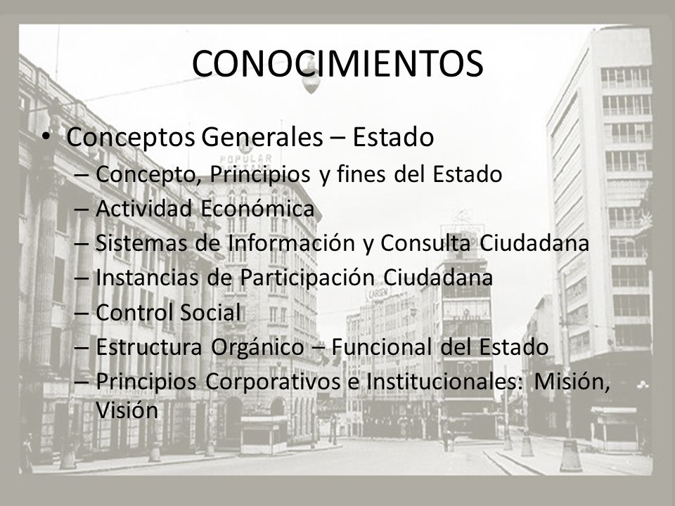 CONOCIMIENTOS Conceptos Generales – Estado