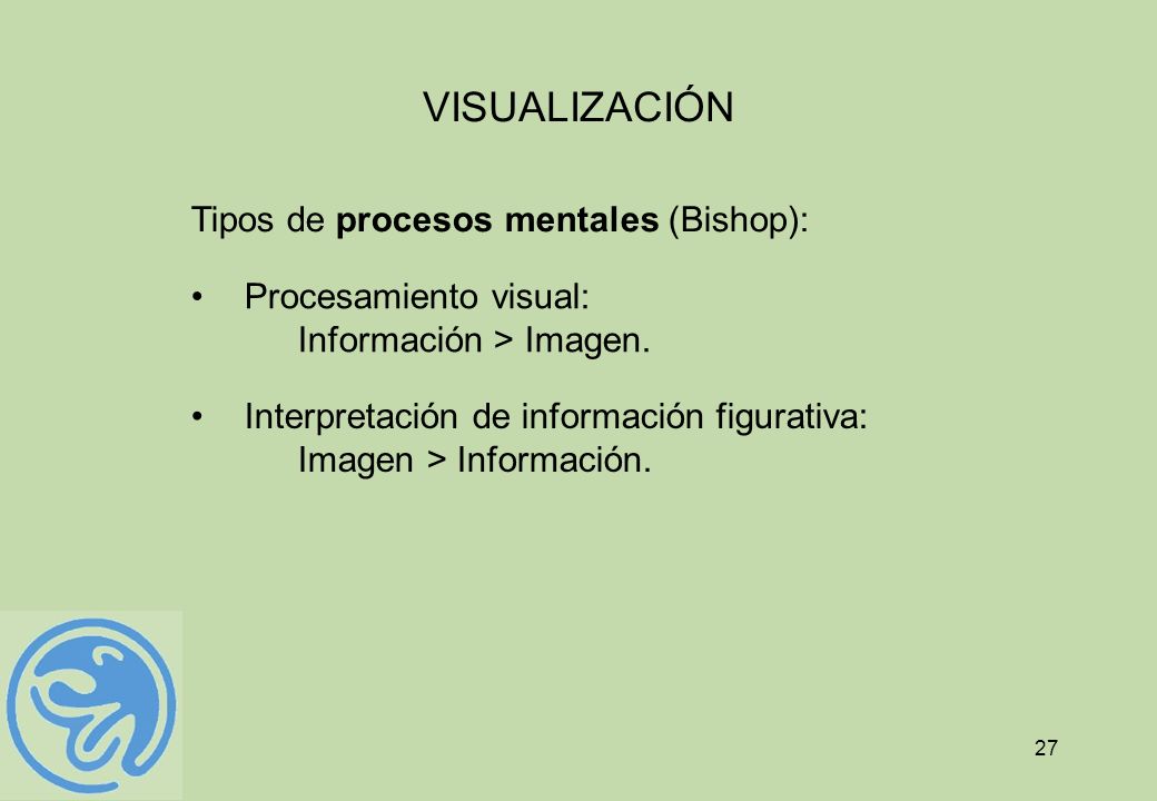 VISUALIZACIÓN Tipos de procesos mentales (Bishop):