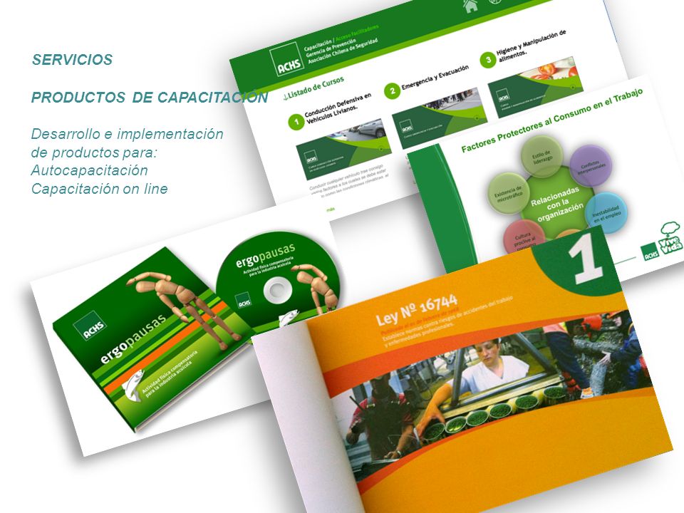 SERVICIOS PRODUCTOS DE CAPACITACIÓN. Desarrollo e implementación. de productos para: Autocapacitación.
