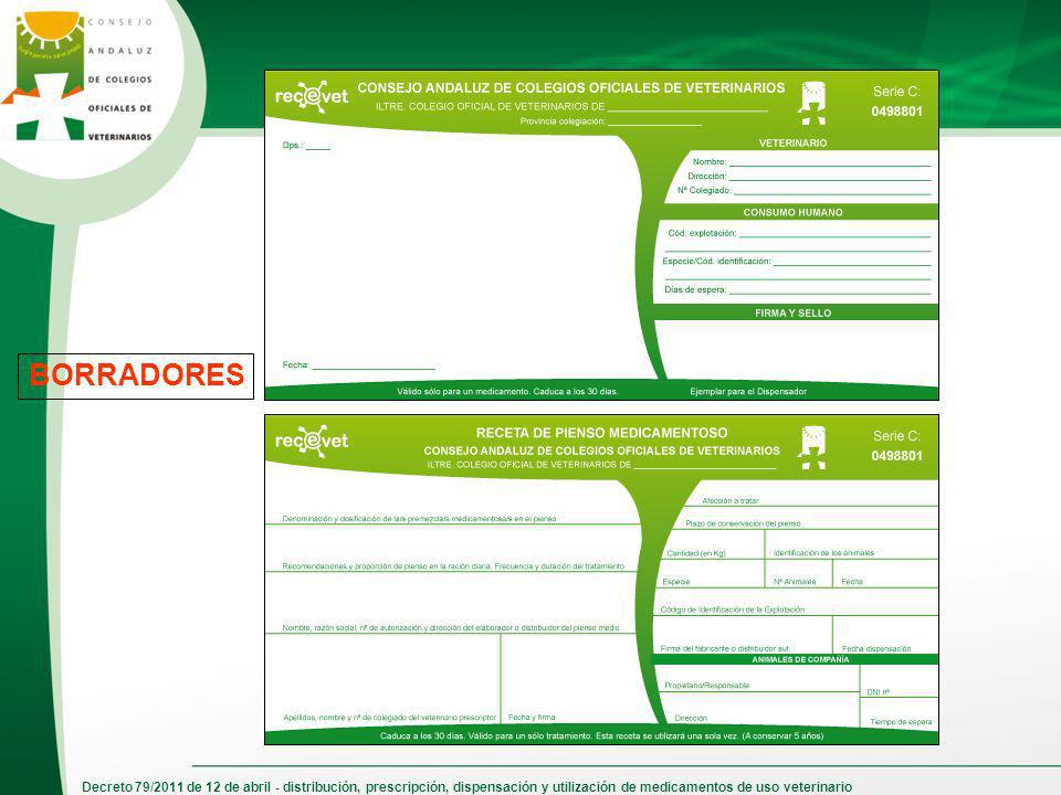 BORRADORES Decreto 79/2011 de 12 de abril - distribución, prescripción, dispensación y utilización de medicamentos de uso veterinario.