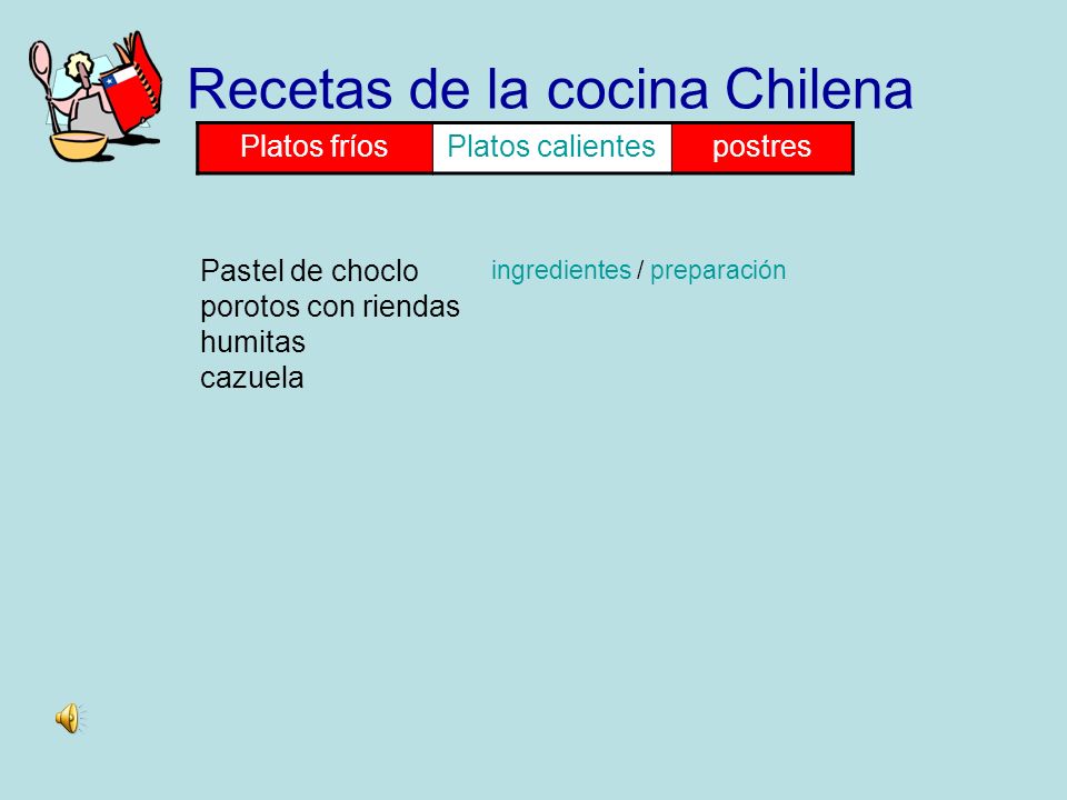 Recetas de la cocina Chilena