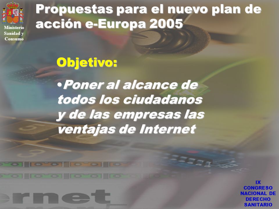 Ministerio Sanidad y Consumo IX CONGRESO NACIONAL DE DERECHO SANITARIO