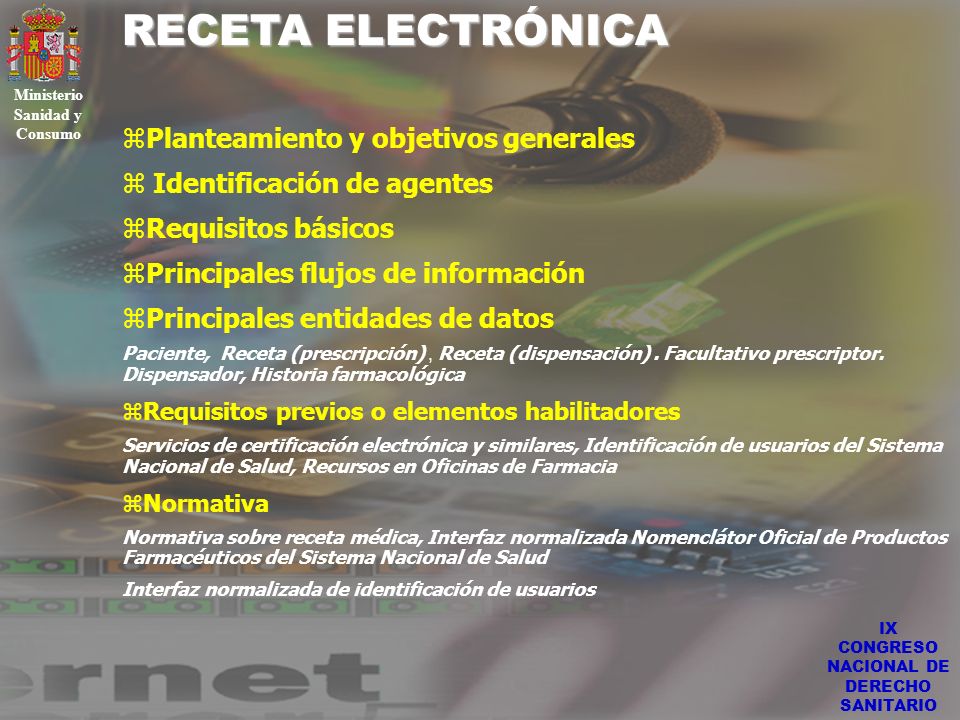 Ministerio Sanidad y Consumo IX CONGRESO NACIONAL DE DERECHO SANITARIO