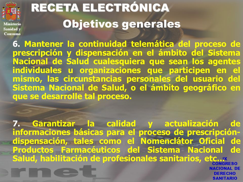 Ministerio Sanidad y Consumo IX CONGRESO NACIONAL DE DERECHO SANITARIO
