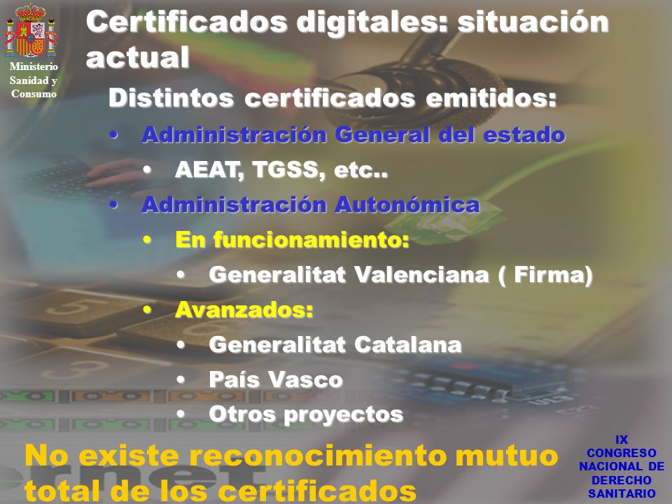 Ministerio Sanidad y Consumo IX CONGRESO NACIONAL DE DERECHO SANITARIO