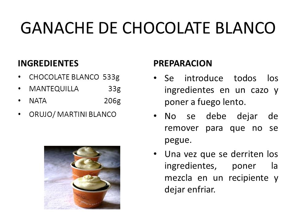 GANACHE DE CHOCOLATE BLANCO