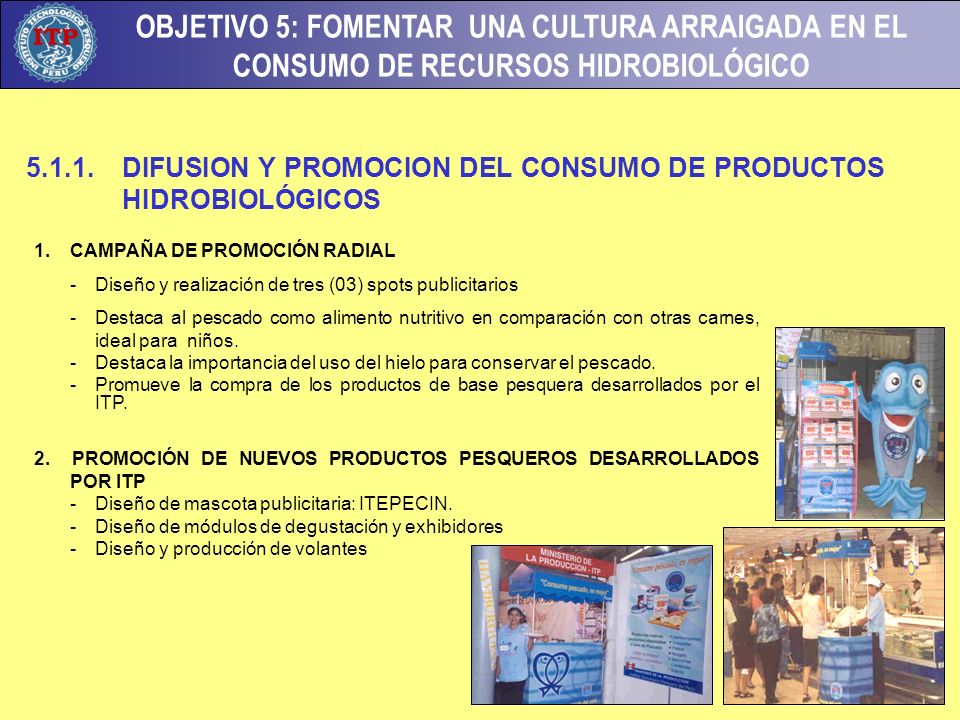 DIFUSION Y PROMOCION DEL CONSUMO DE PRODUCTOS HIDROBIOLÓGICOS