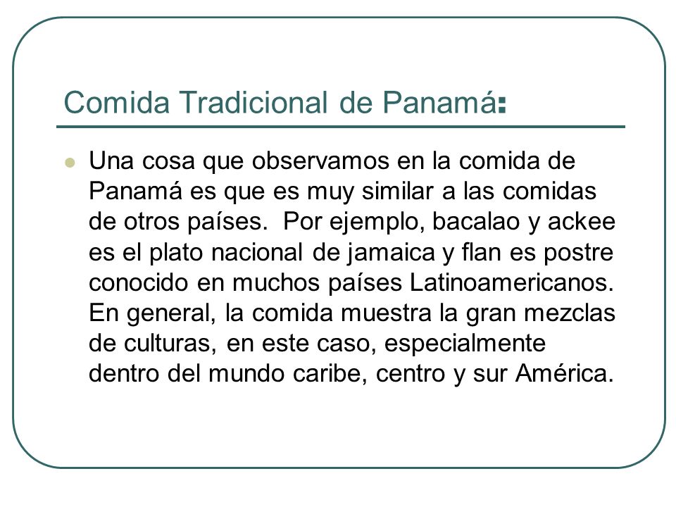 Comida Tradicional de Panamá: