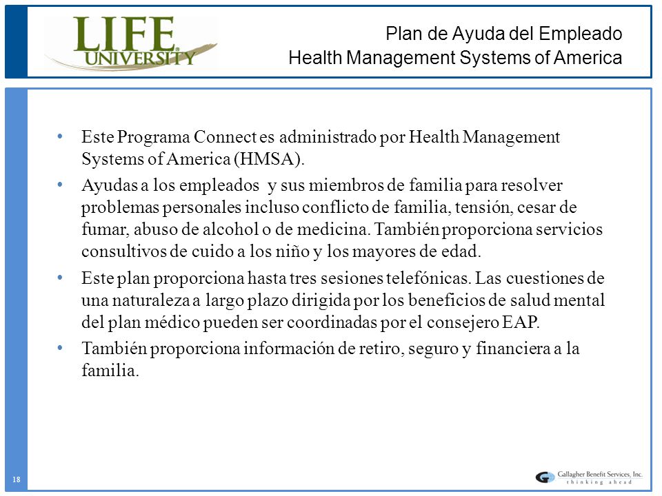 Plan de Ayuda del Empleado Health Management Systems of America