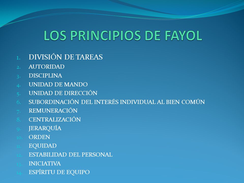 LOS PRINCIPIOS DE FAYOL