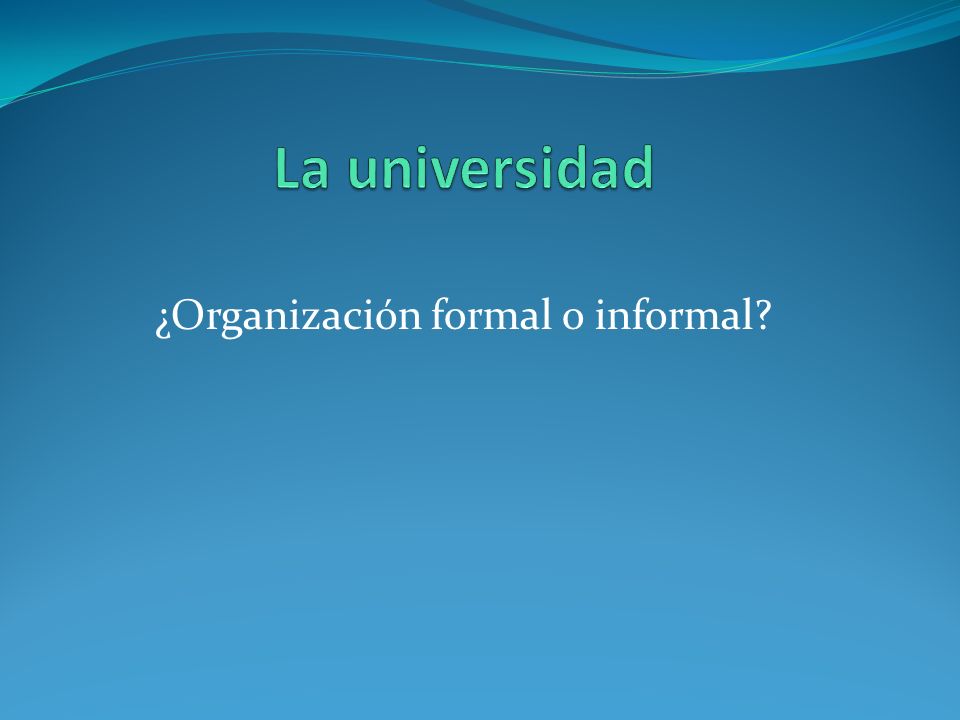 ¿Organización formal o informal