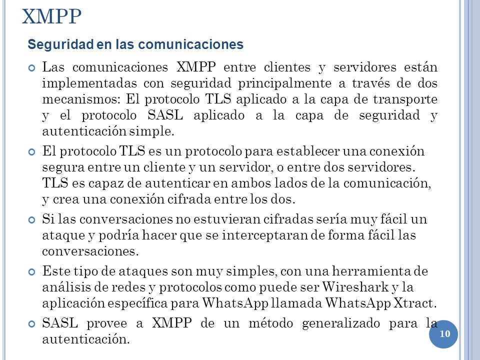 XMPP Seguridad en las comunicaciones