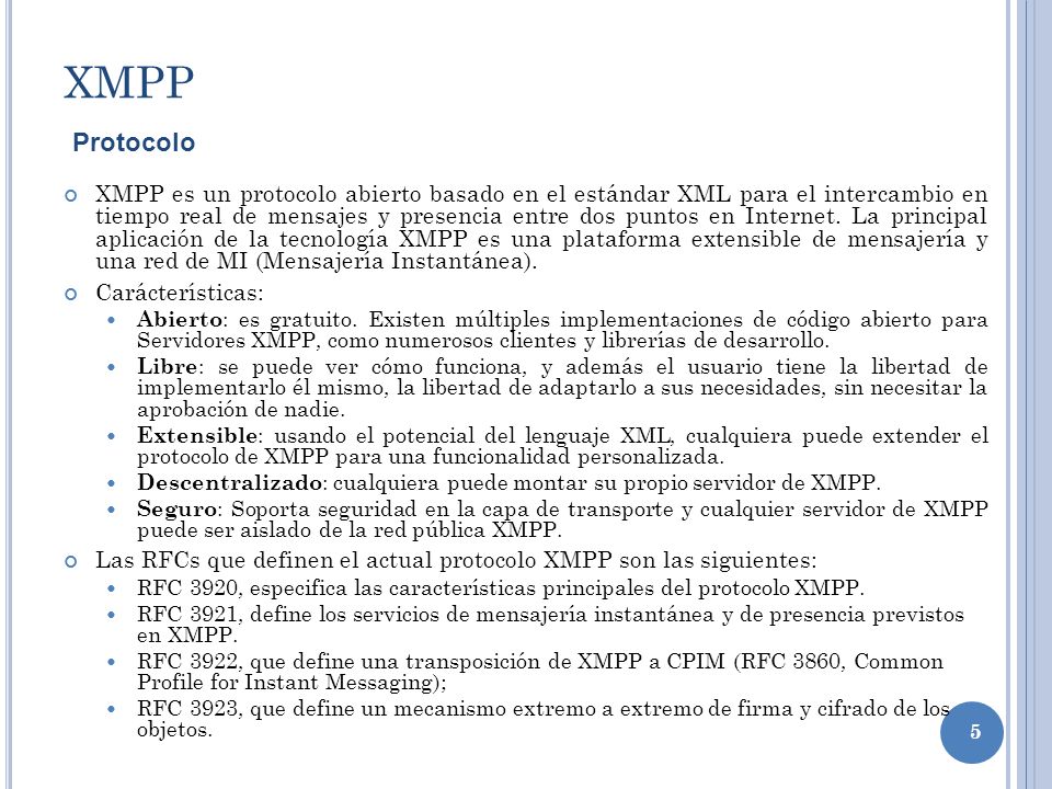 XMPP Protocolo.