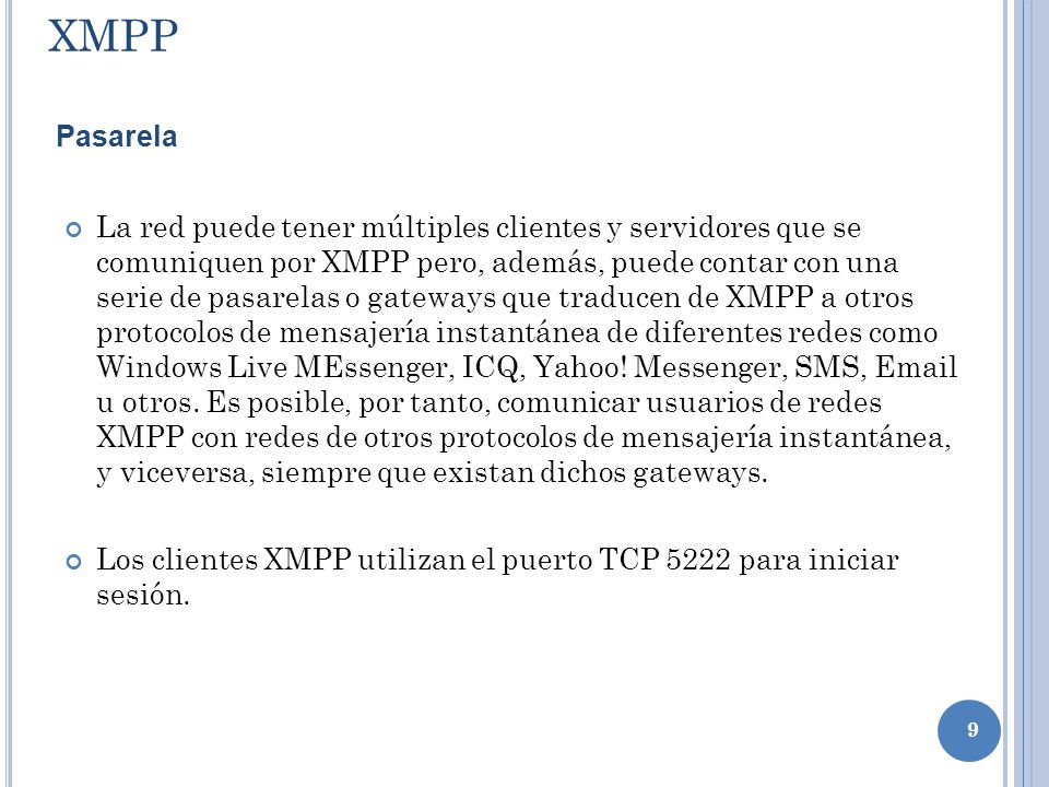 XMPP Pasarela.
