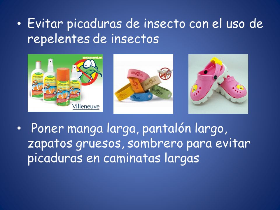 Evitar picaduras de insecto con el uso de repelentes de insectos