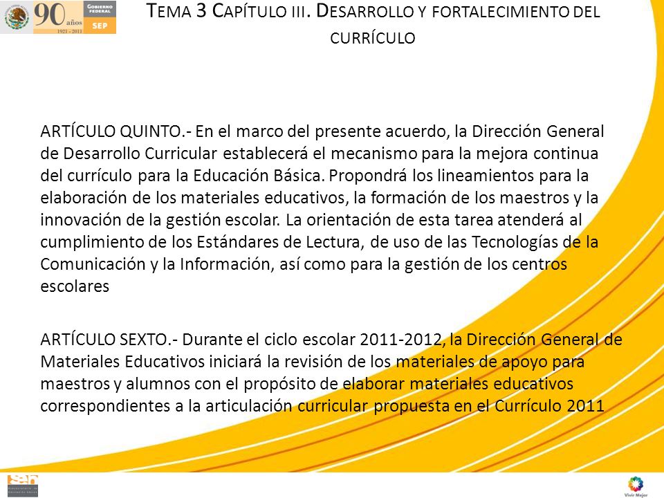 Tema 3 Capítulo iii. Desarrollo y fortalecimiento del currículo