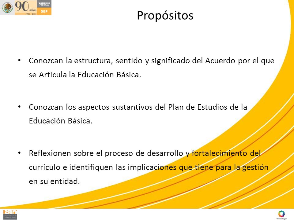 Propósitos Conozcan la estructura, sentido y significado del Acuerdo por el que se Articula la Educación Básica.