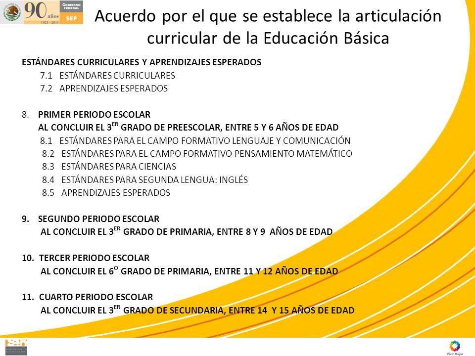 Acuerdo por el que se establece la articulación curricular de la Educación Básica