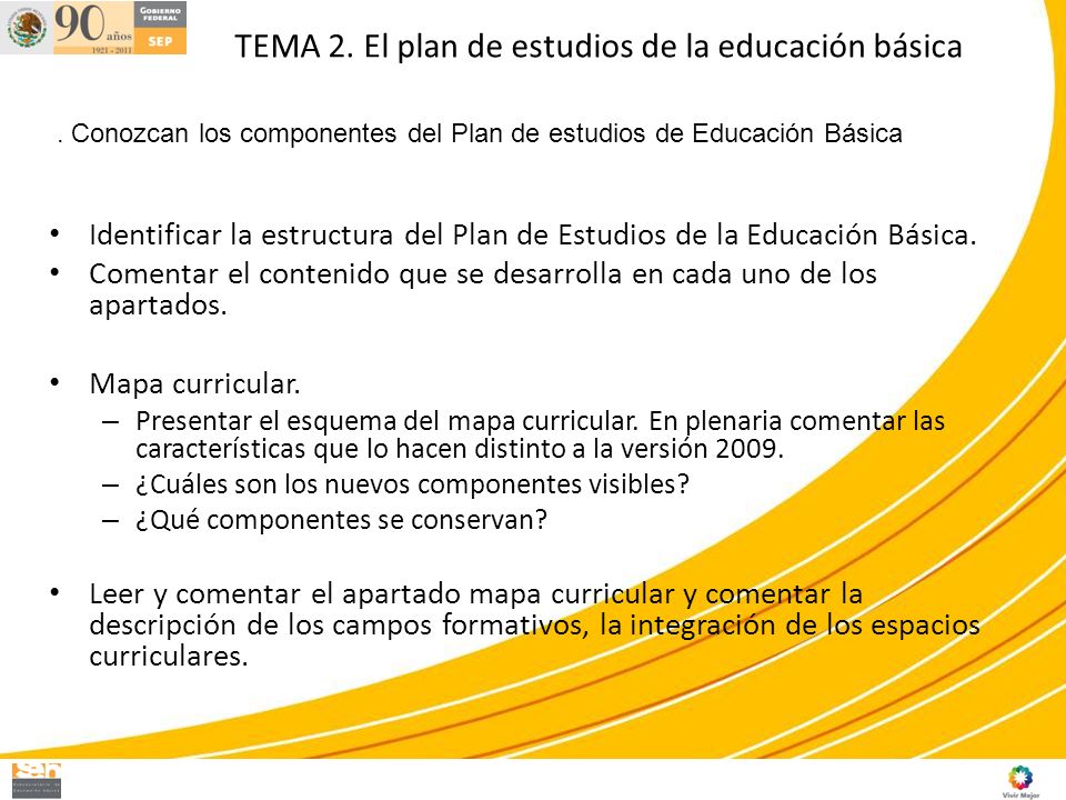 TEMA 2. El plan de estudios de la educación básica