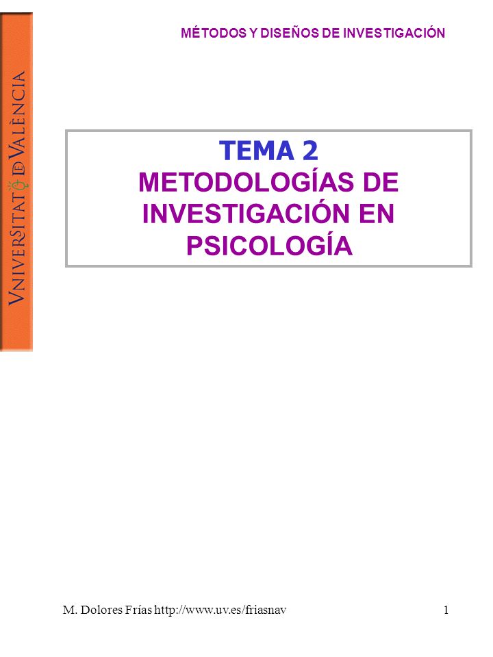 METODOLOGÍAS DE INVESTIGACIÓN EN PSICOLOGÍA