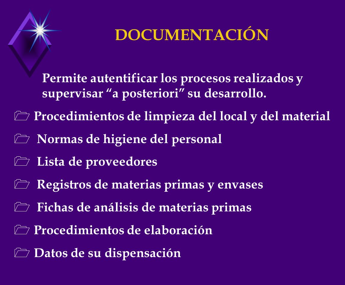 DOCUMENTACIÓN Permite autentificar los procesos realizados y supervisar a posteriori su desarrollo.