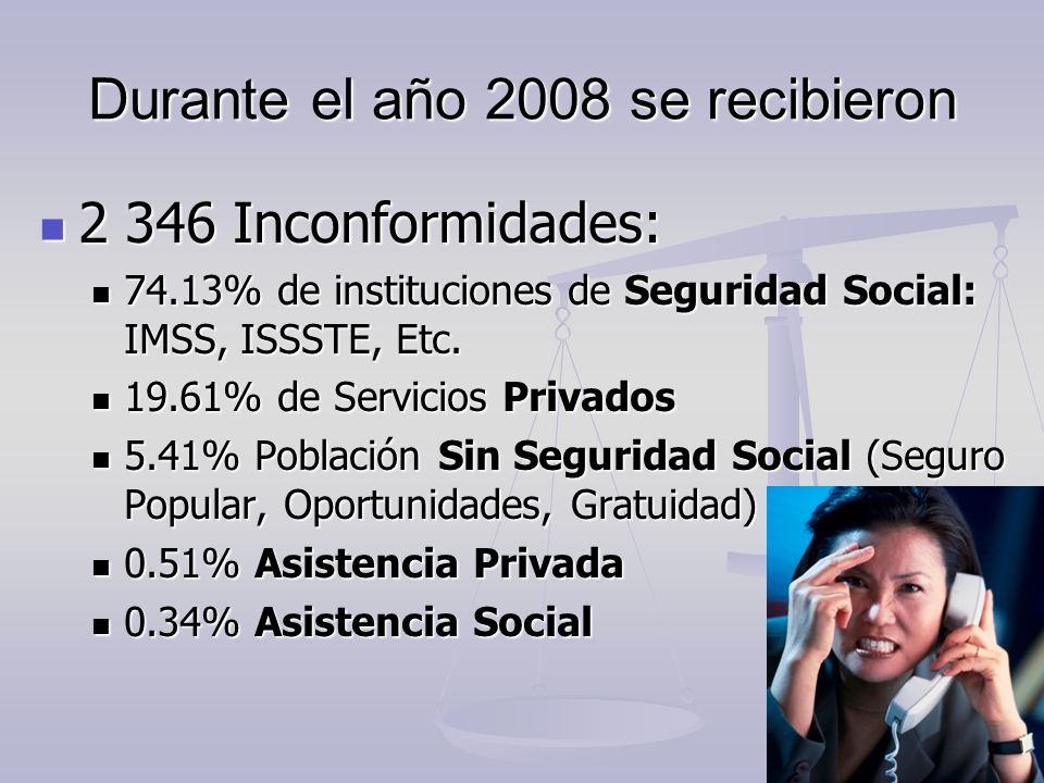 Durante el año 2008 se recibieron